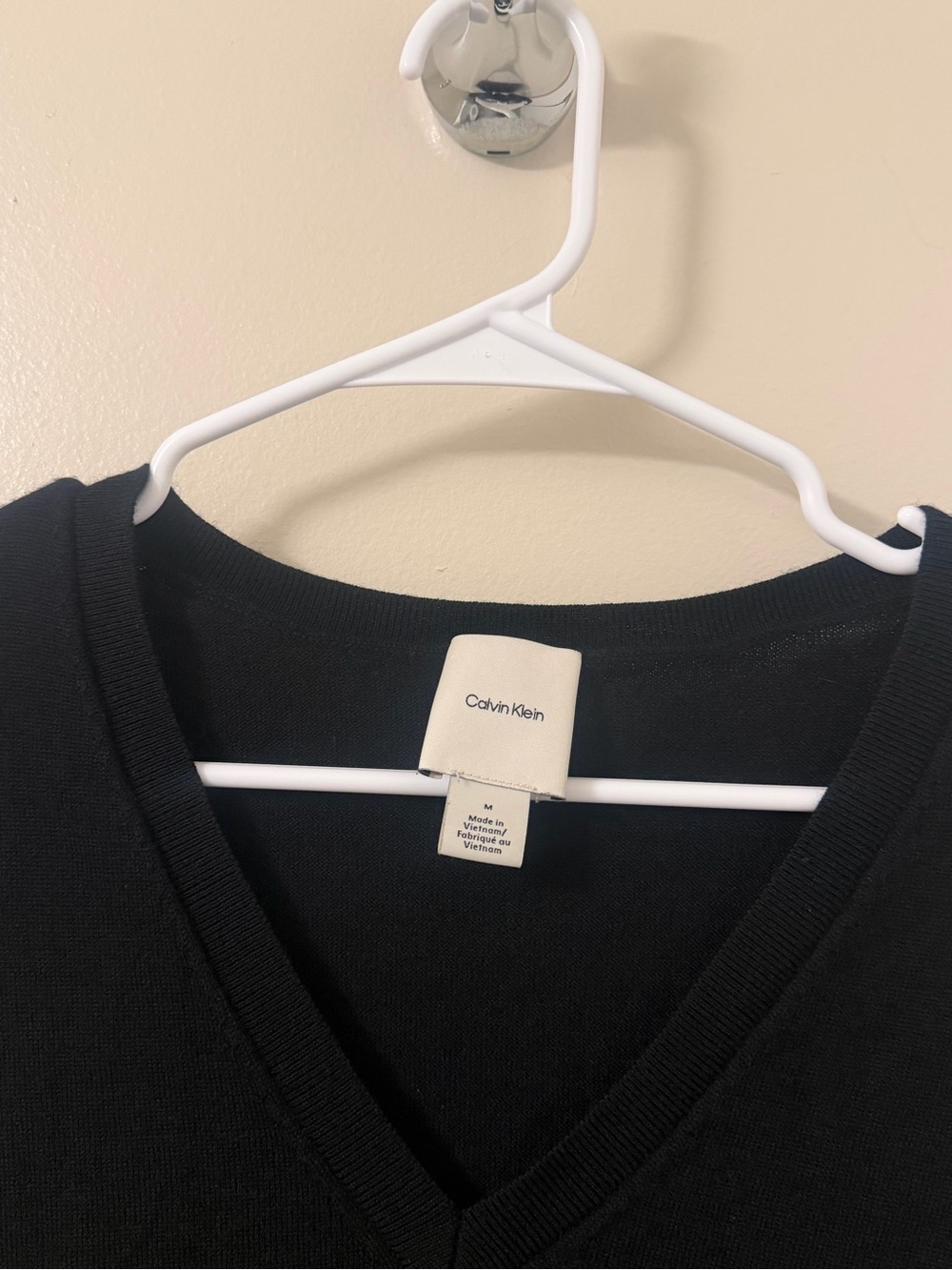 Calvin Klein Black V-Neck Knit Top